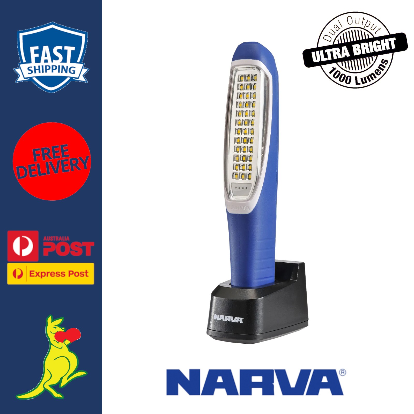 Narva LED Inspection Light and Torch 1000 Lumens New GENIII Model LED Worklight