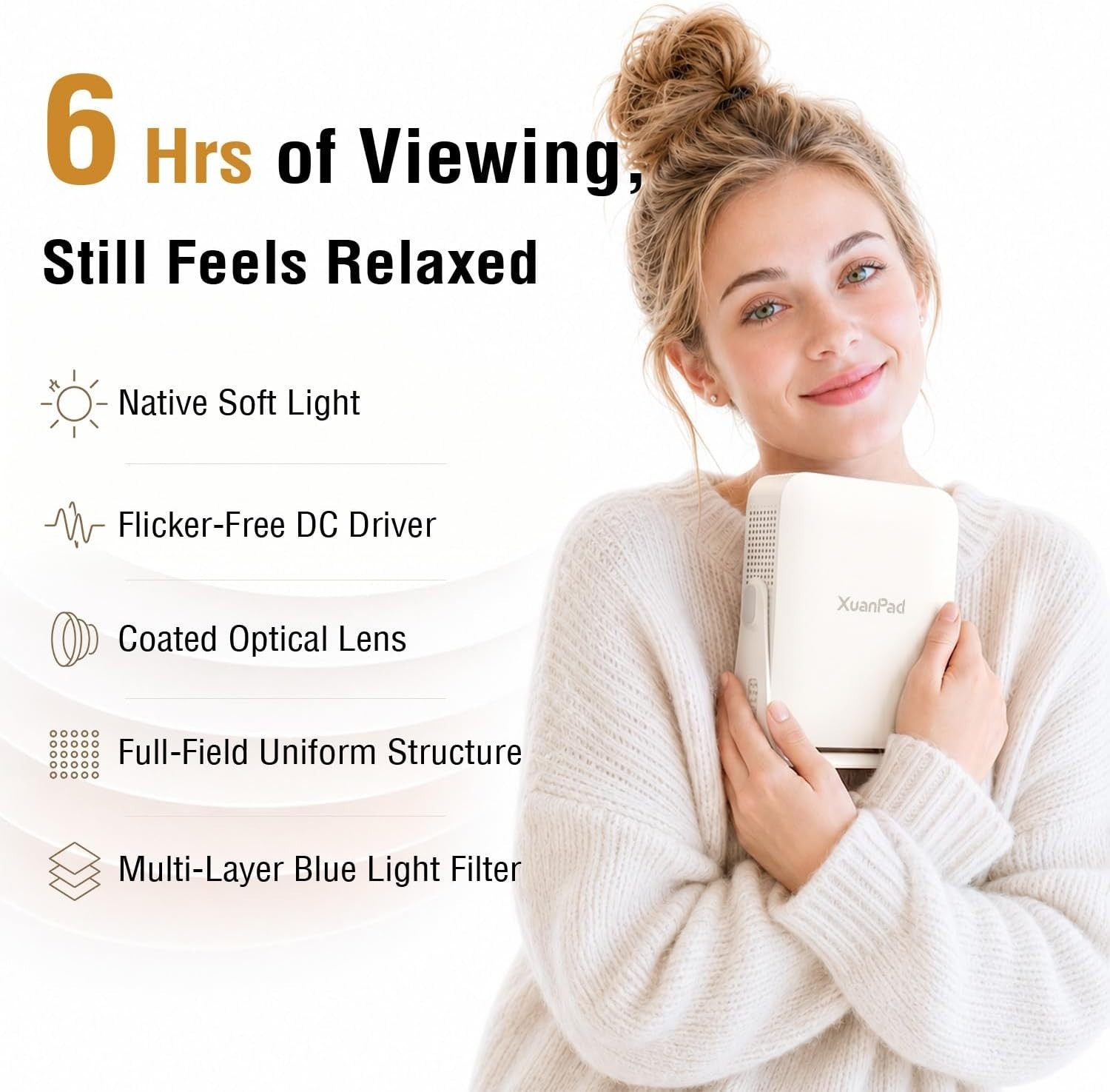 Officially-Licensed App & Auto Focus]White Smart Mini Projector with WiFi and...