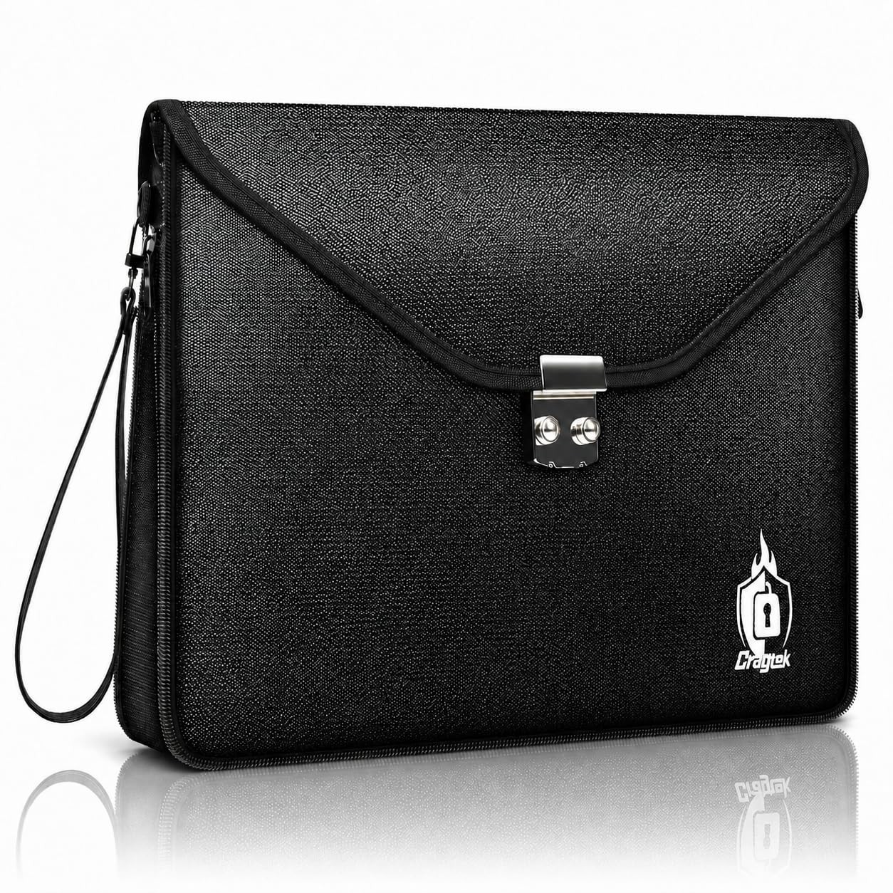 6400°F Large Fireproof Document Money Bag Safe Lock 16.5 x 12.2 Inches