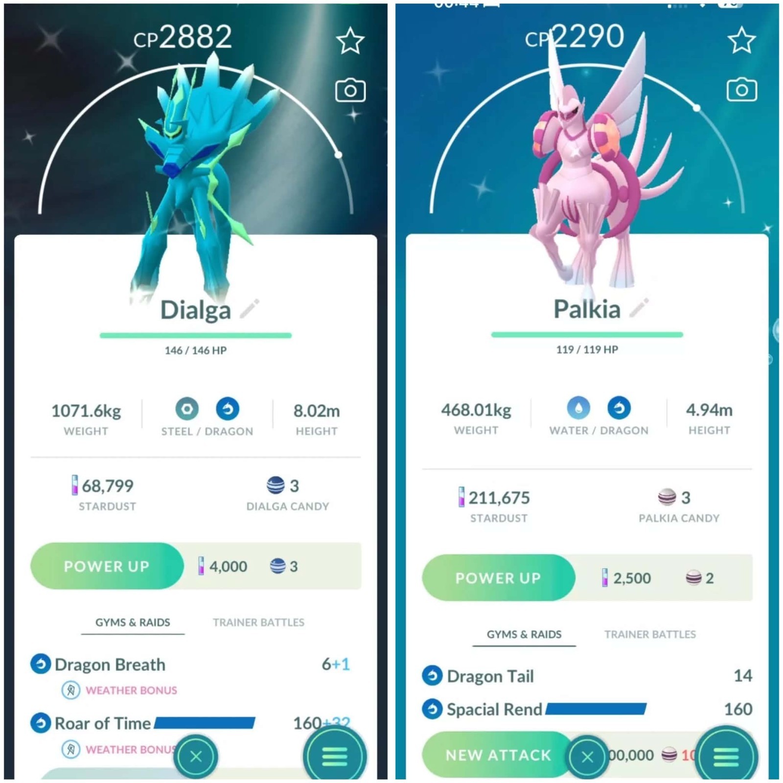 ✨Shiny Dialga Origin ROT - Shiny Palkia O Spacial Rend✨ - P T C - Description