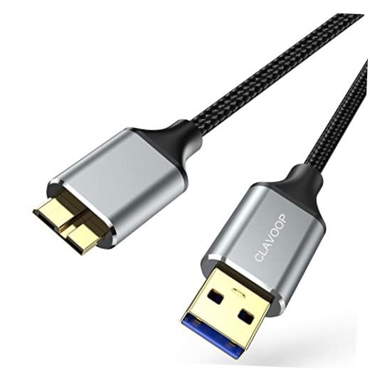 USB 3.0 Micro B Cable.5 FT, External Hard Drive Cable 5 Gbps 1.5 Feet 1 Grey
