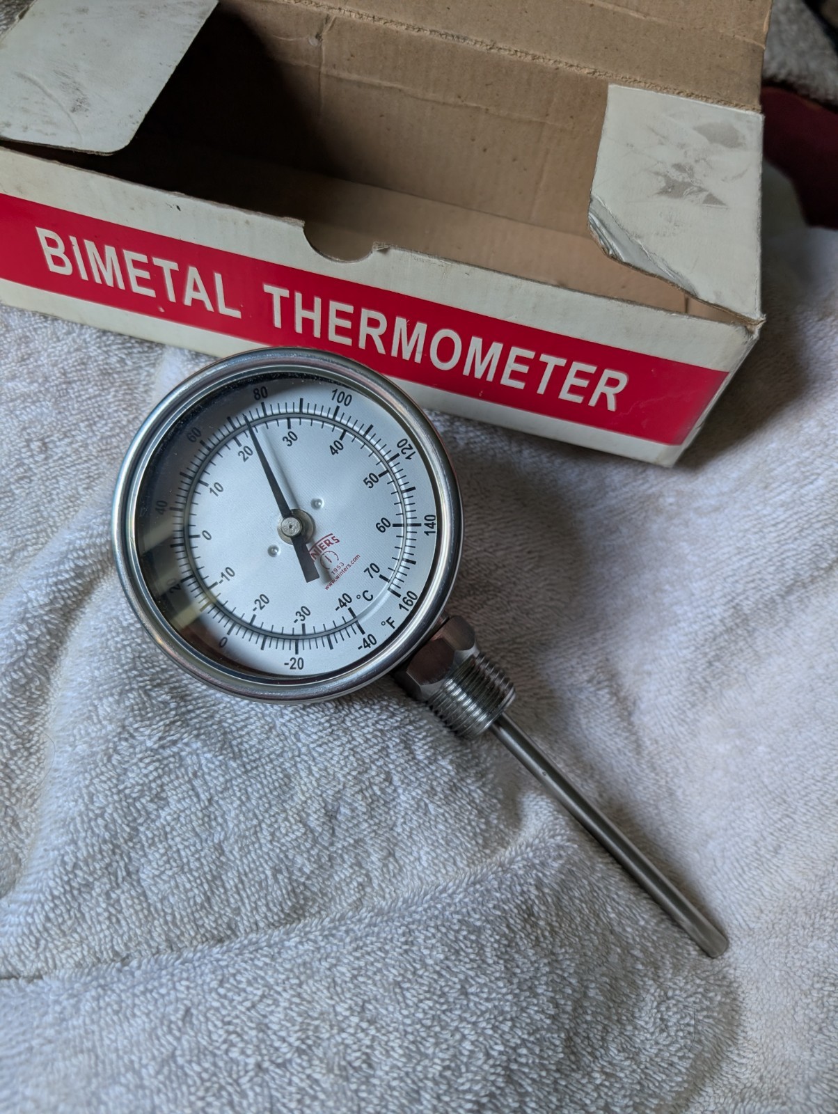 Winters Instruments Bimetal Thermometer 3 3/8 Stem New Old Stock Temperature