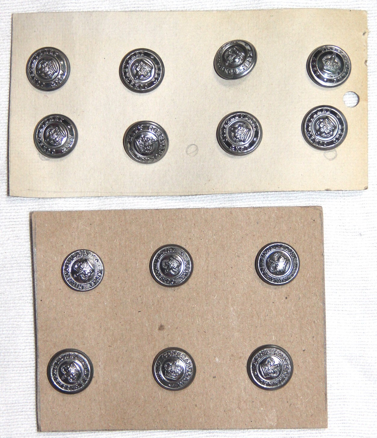 SET OF 14 ORIGINAL BRITISH KENT CONSTABULARY UNIFORM BUTTONS