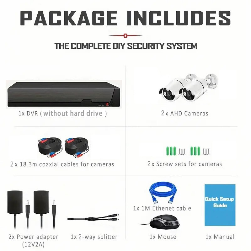 SANSCO 4CH 4MP DVR 4MP Outdoor CCTV Security Camera System Kit Night Vision