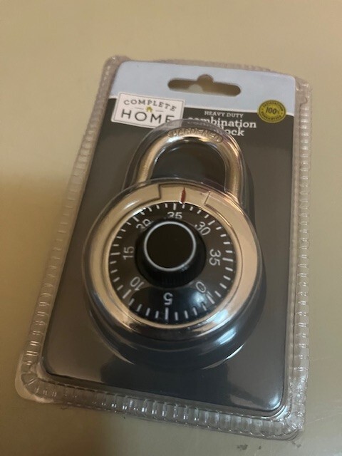 Complete Home Heavy Duty 3-Digit Combination Padlock - Keyless Lock