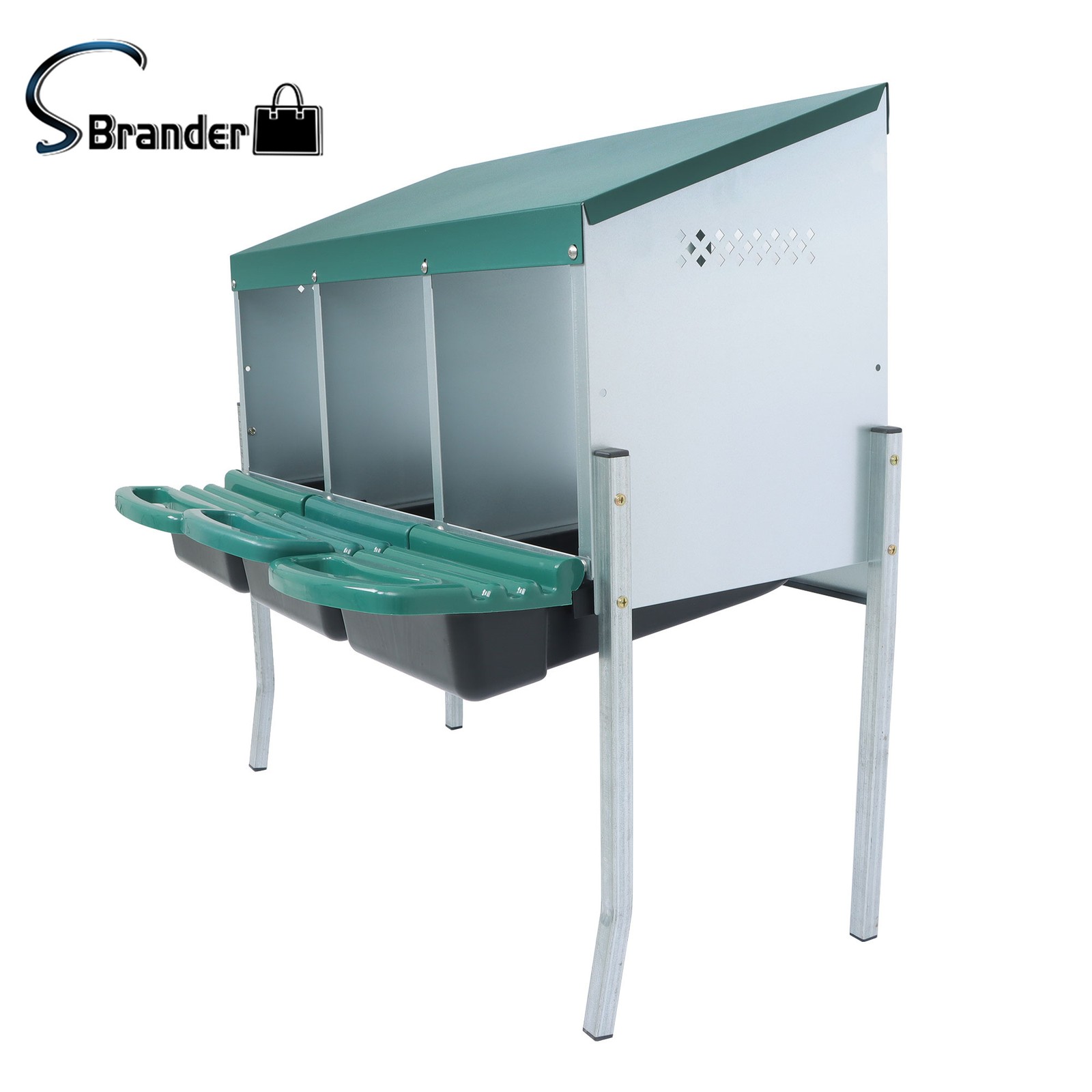 High Quality Chicken Nesting Box W/ Metal Legs For Chickens 3 Holes Nesting Box