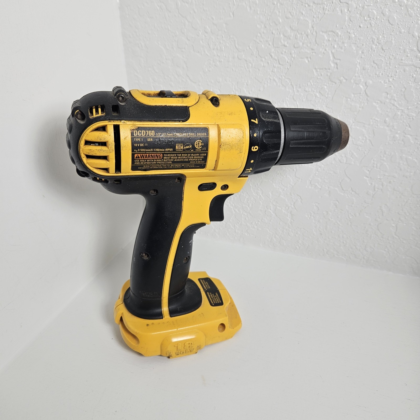 Dewalt 18V Volt DCD760 1/2" Cordless DRILL DRIVER (Tool Only) Tested Working