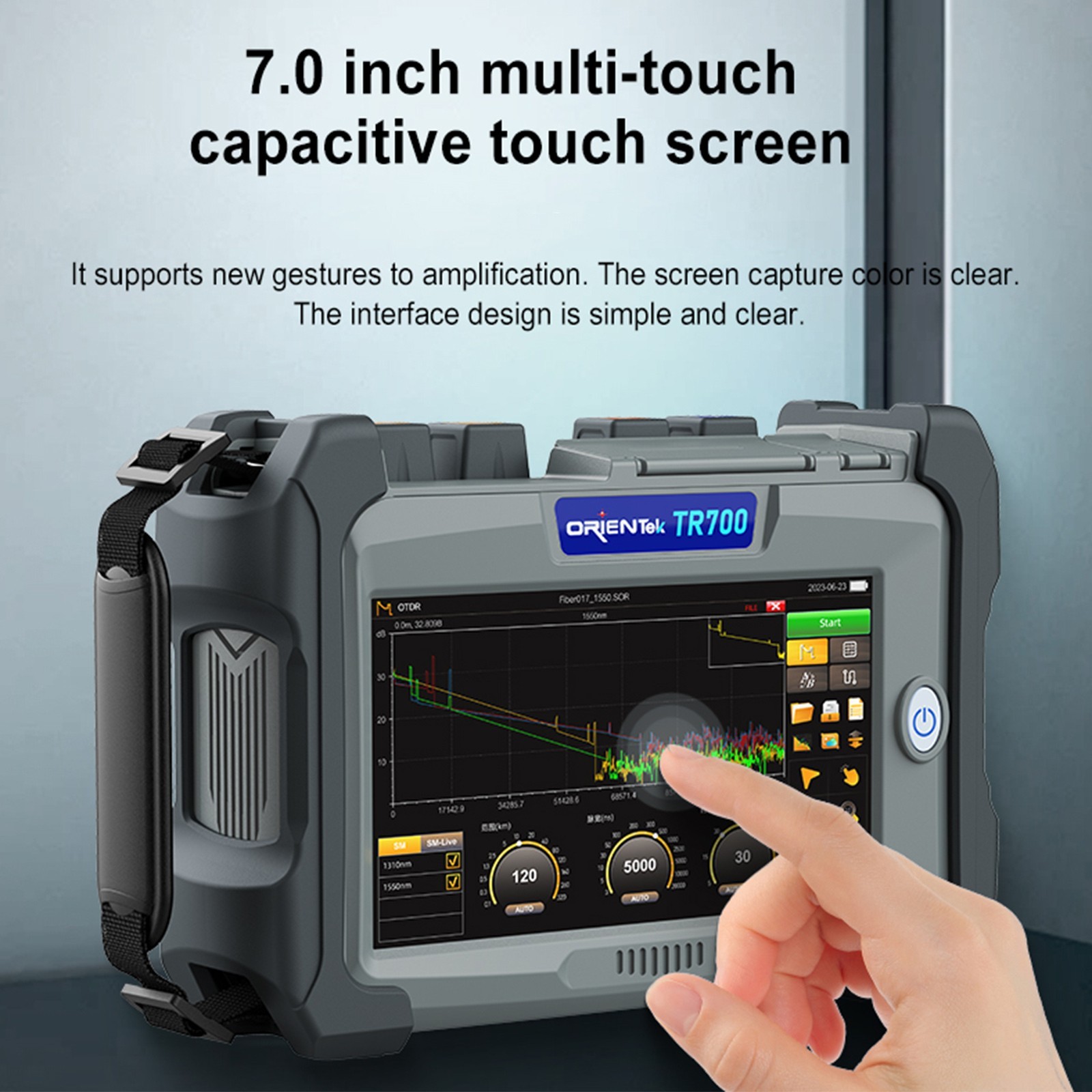 ORIENTEK TR700 OTDR Test Range up to 200KM Active Fiber OTDR OPM SLS VFL RJ45