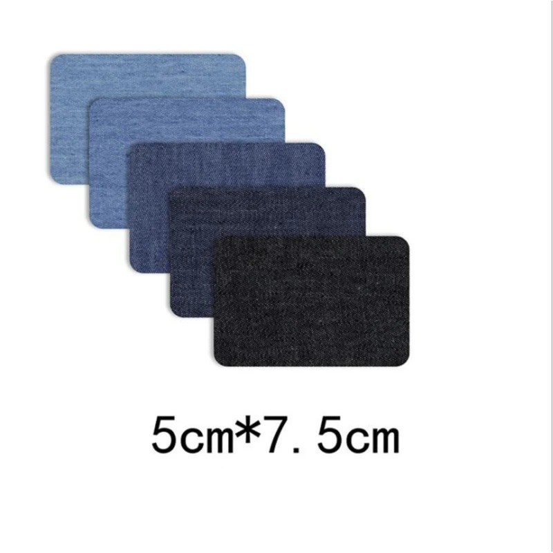 5 Colors DIY Iron on Denim Fabric Patches for Clothing Jeans Repair Kit