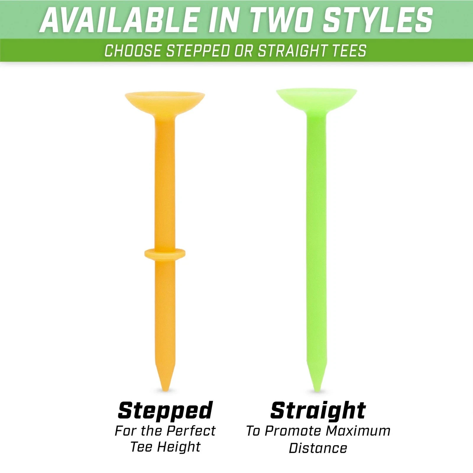 GoSports 3.25” Widemouth Plastic Golf Tees | 60 Tee Player’s Pack - Max