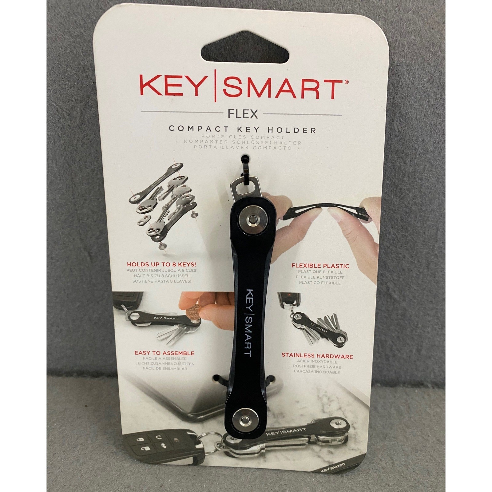 KeySmart Flex Compact Key Holder Black & NanoPliers Retractable Tool Bundle NEW