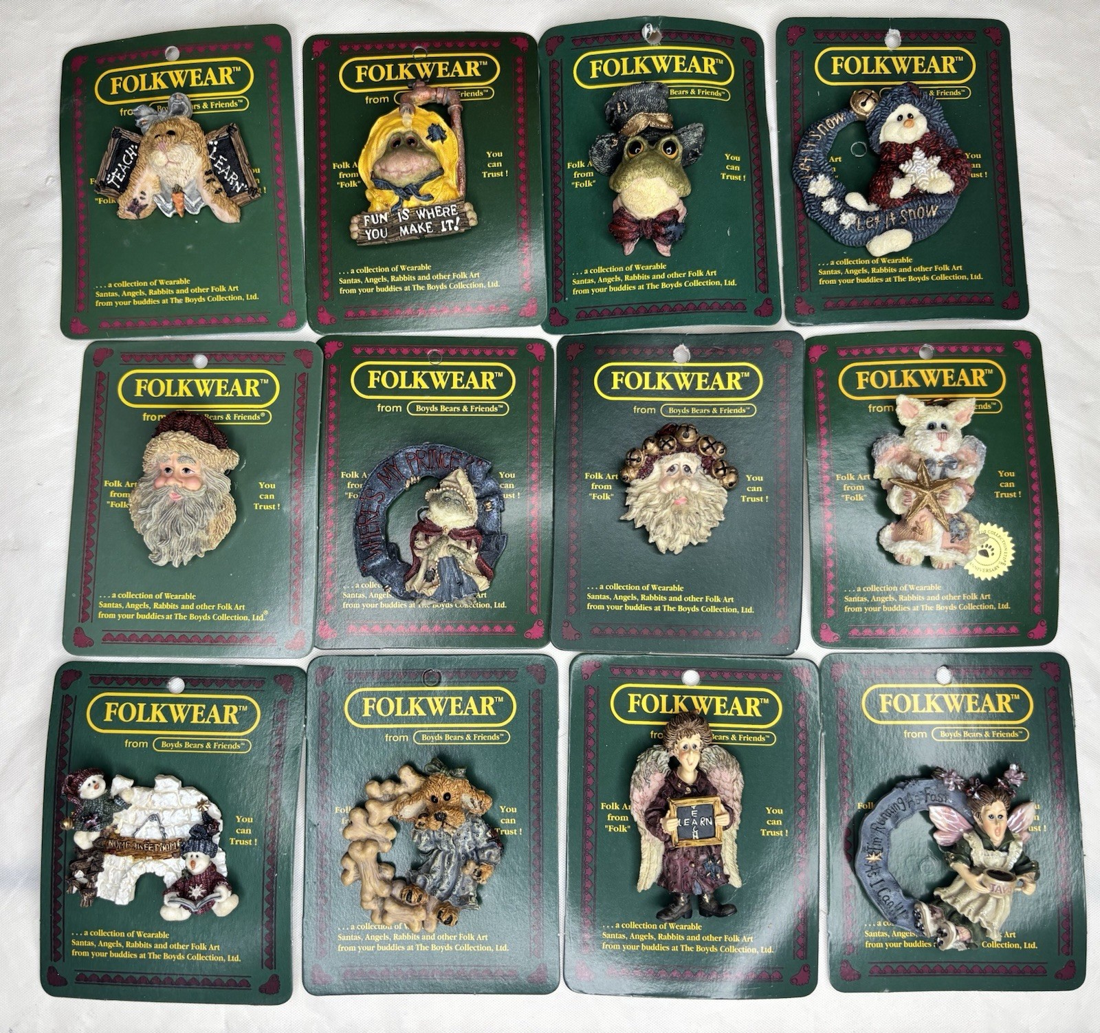 Assorted Boyds Bears & Friends Bearware Collection Pins NEW - Lot of 12