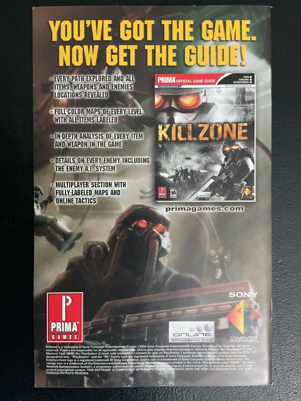 Killzone 1 PS2 PlayStation 2 Instruction Manual Only