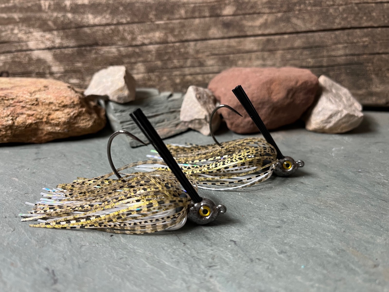 Golden Shiner - 2 Pack - Swim Jigs Bass Fishing Jig Lure