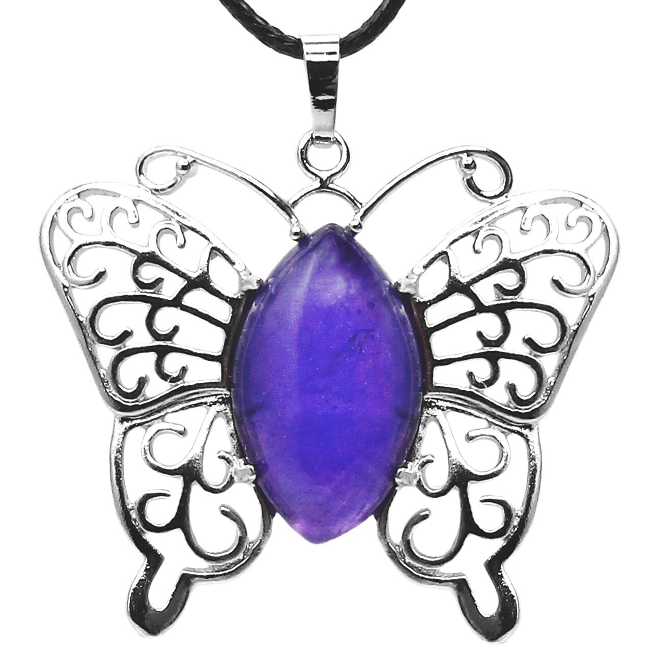 Butterfly gemstone necklace - BLUE SODALITE