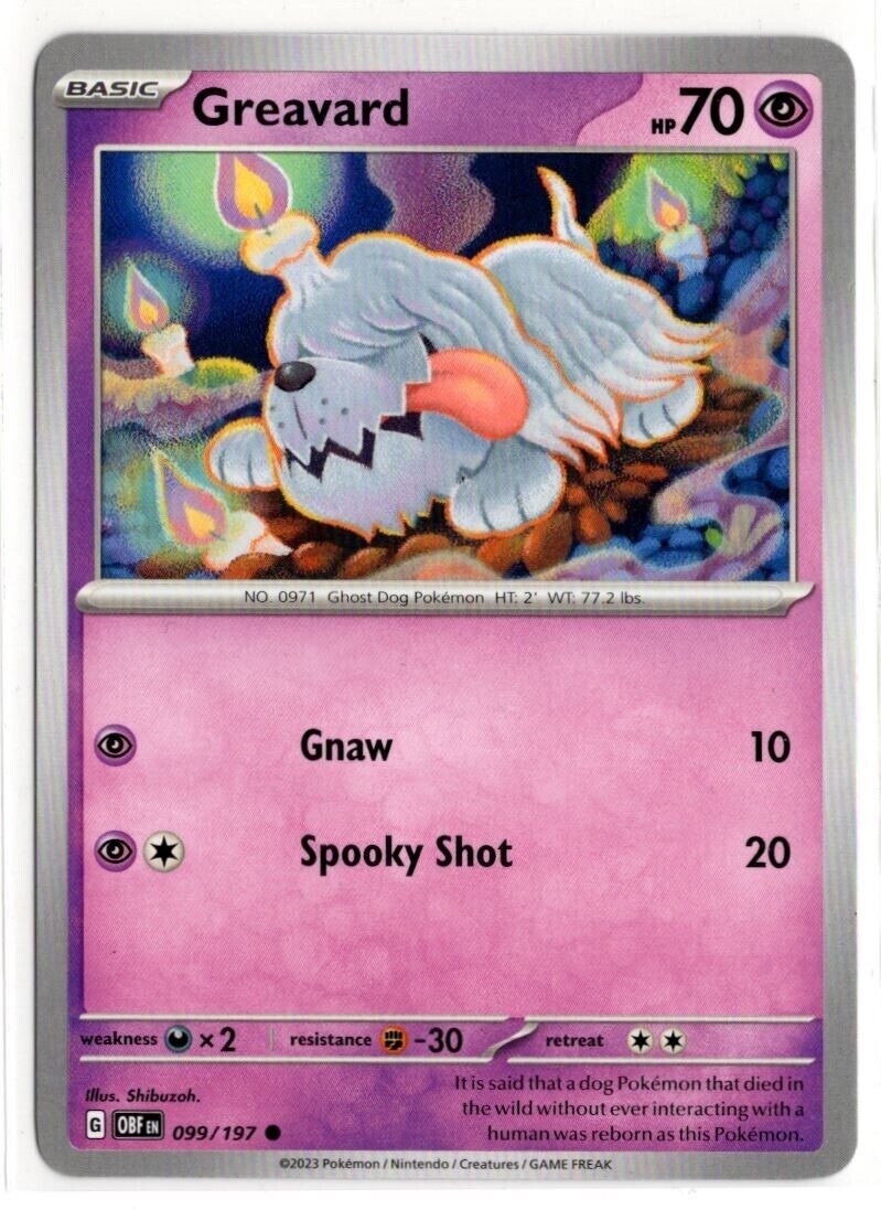 Pokemon - Obsidian Flames - 099/197 Greavard  - NM/M