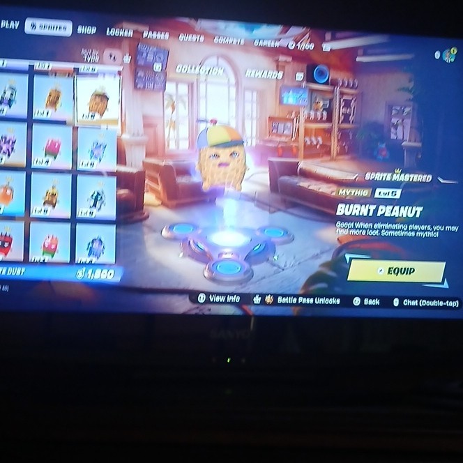 Fortnite Burnt Peanut In-Game Cosmetic Game Item/Asset - Mythic Back Bling