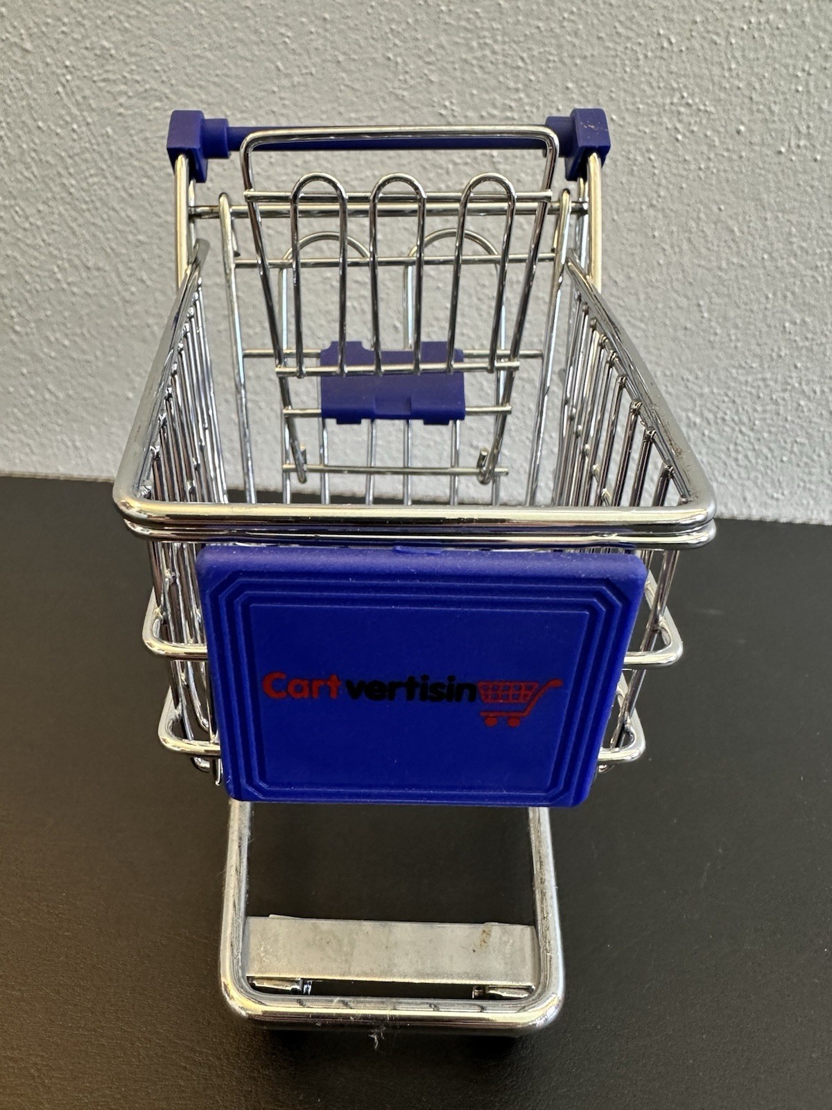 Mini Shopping Cart Desktop Organizer Chrome 5.5”