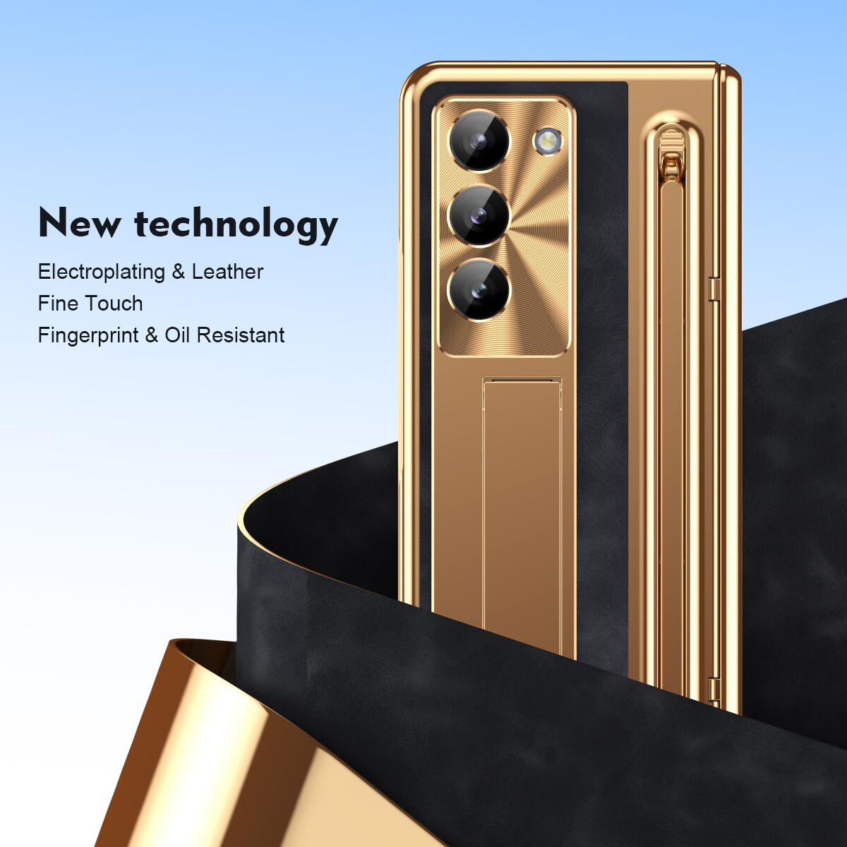 Hinge Stand Case for Samsung Galaxy Z Fold6 5 4 with Screen Protector + Stylus
