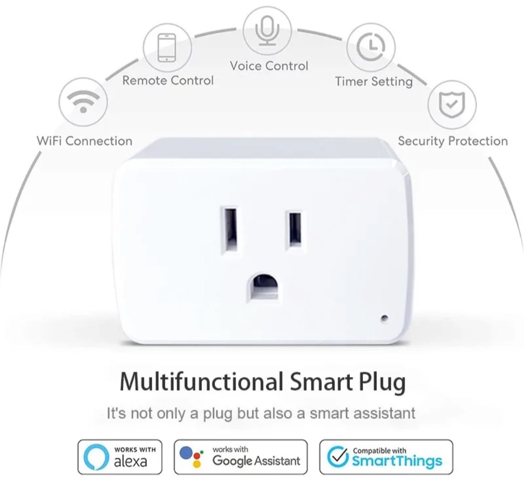 2-Pack 15A Wi-Fi Smart Plug Sockets – Compatible with Alexa, Google Home