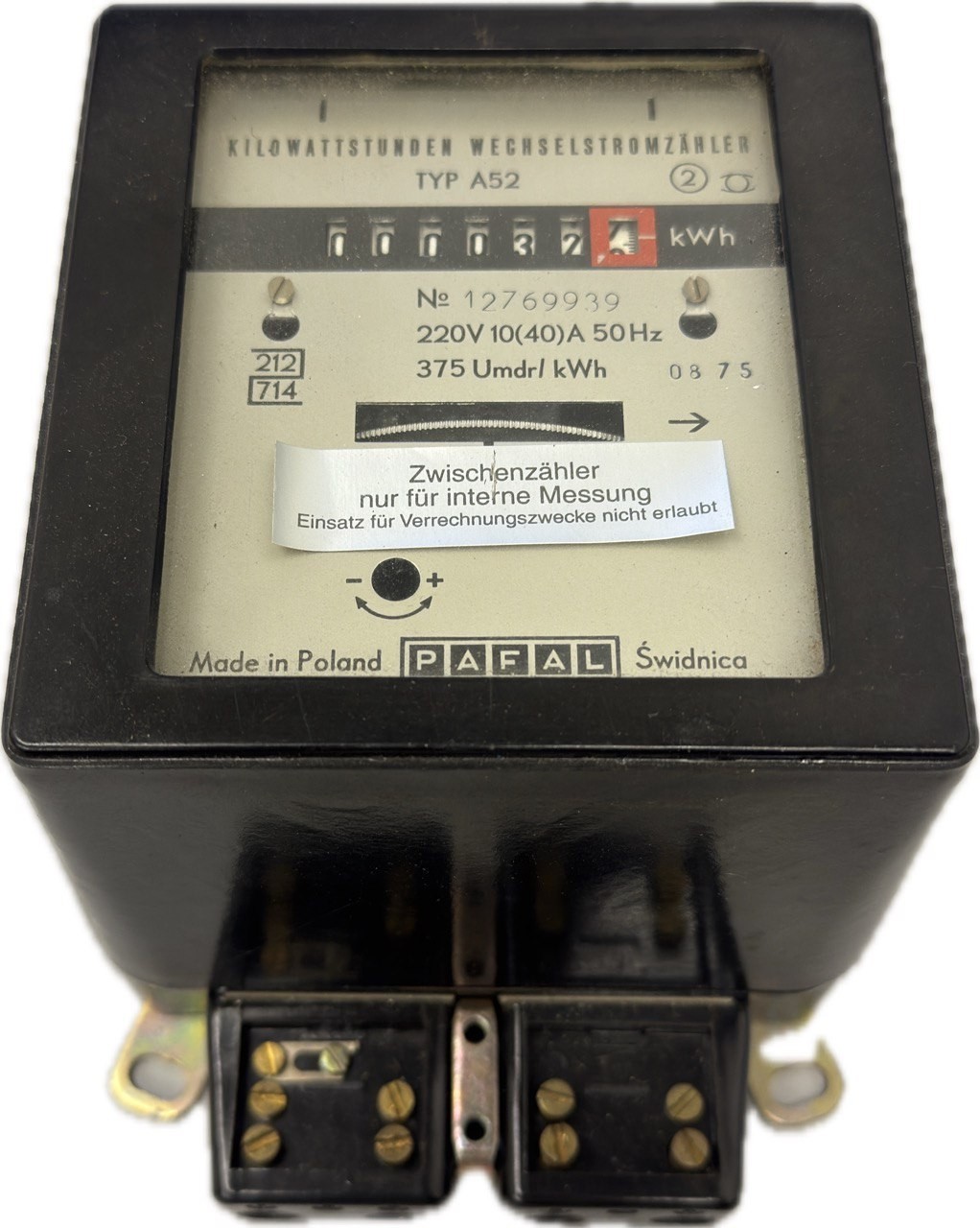 PAFAL Type A52 Electricity Meter