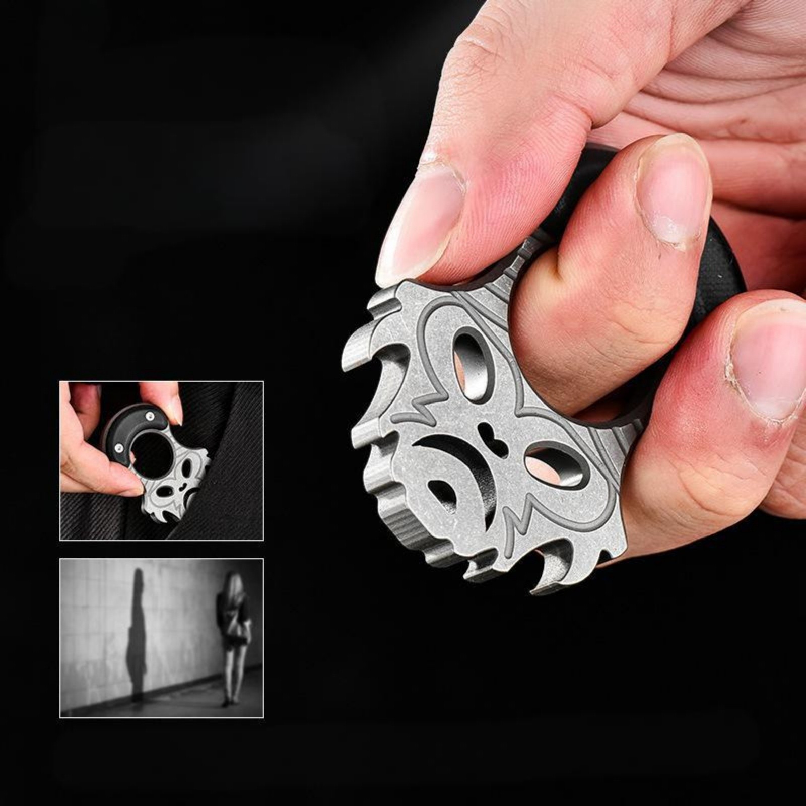 Titanium Alloy EDC Multi-Tool Single Finger Knuckle Bottle Opener Keychain