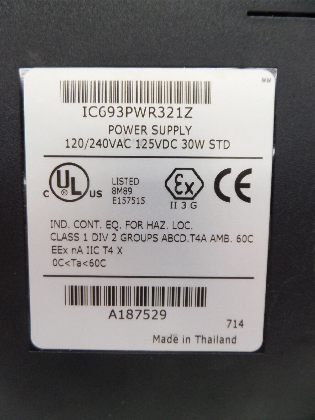 New Sealed GE Fanuc IC693PWR321Z Power Supply Module 120/240VAC 125VDC 30W STD