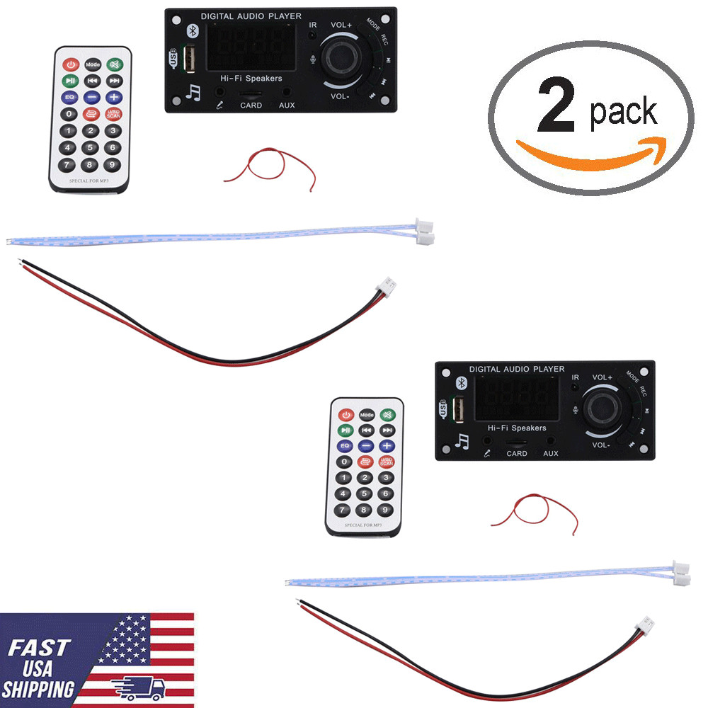 2x Decoder Board Bluetooth 5.0 Car MP3 Player USB Recording Module FM AUX Radio