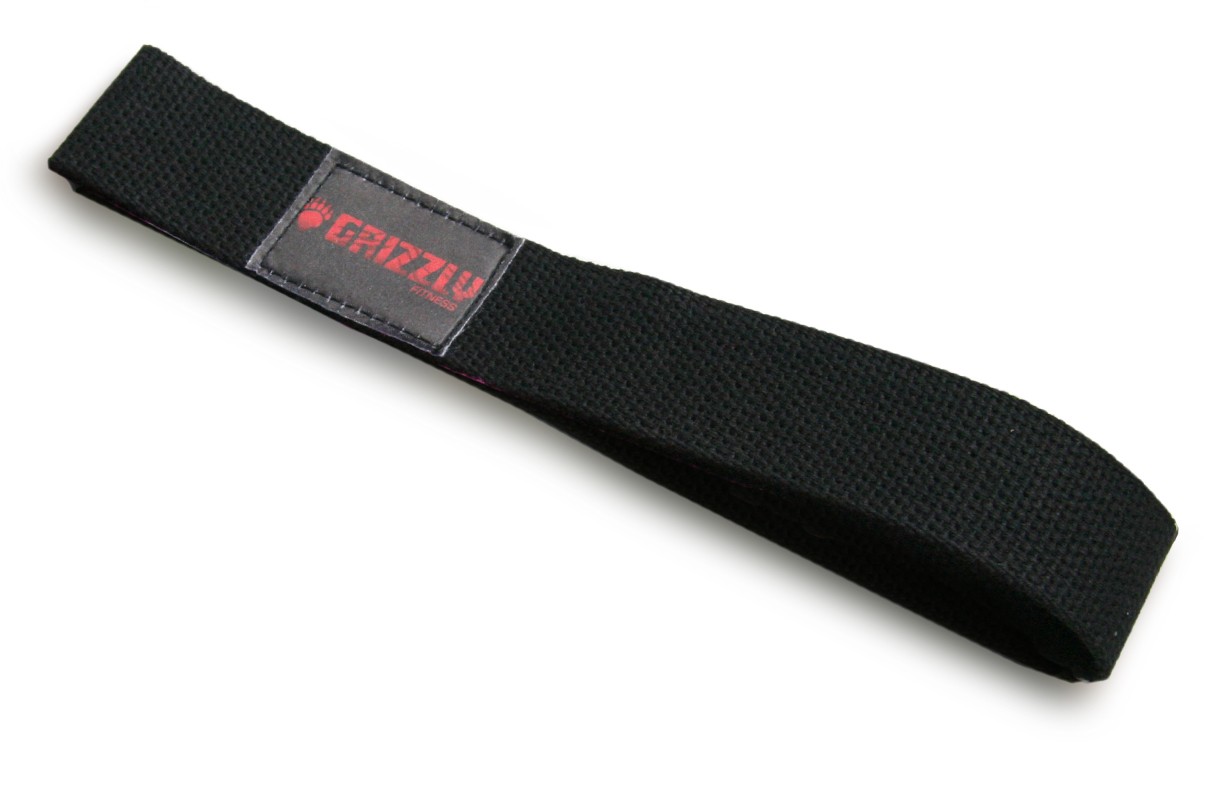 Grizzly Fitness Cotton & Nylon Weight Lifting Wrist Straps Black One-Size Pair N
