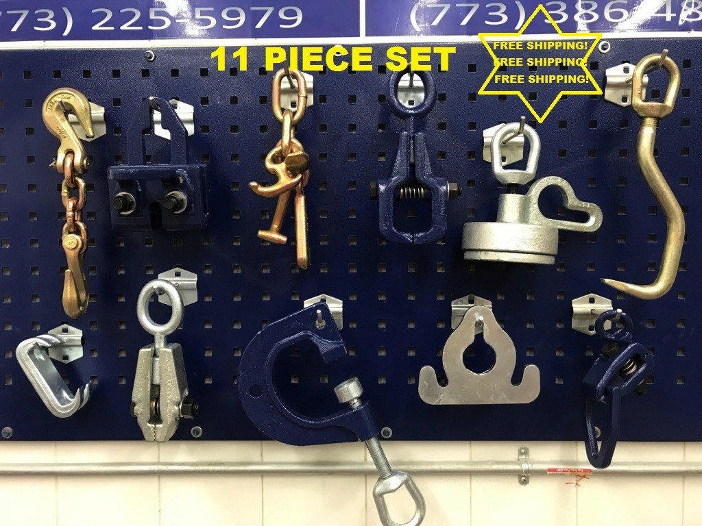 11 PIECE AUTO BODY FRAME MACHINE TOOLS AND CLAMP CHAIN SET FREE SHIPPING