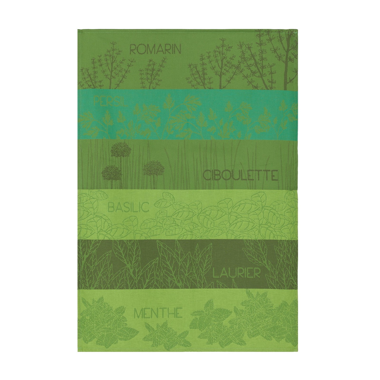 Coucke French Cotton Jacquard Towel, Herbes Aromatiques, 20-Inches by 30-Inches