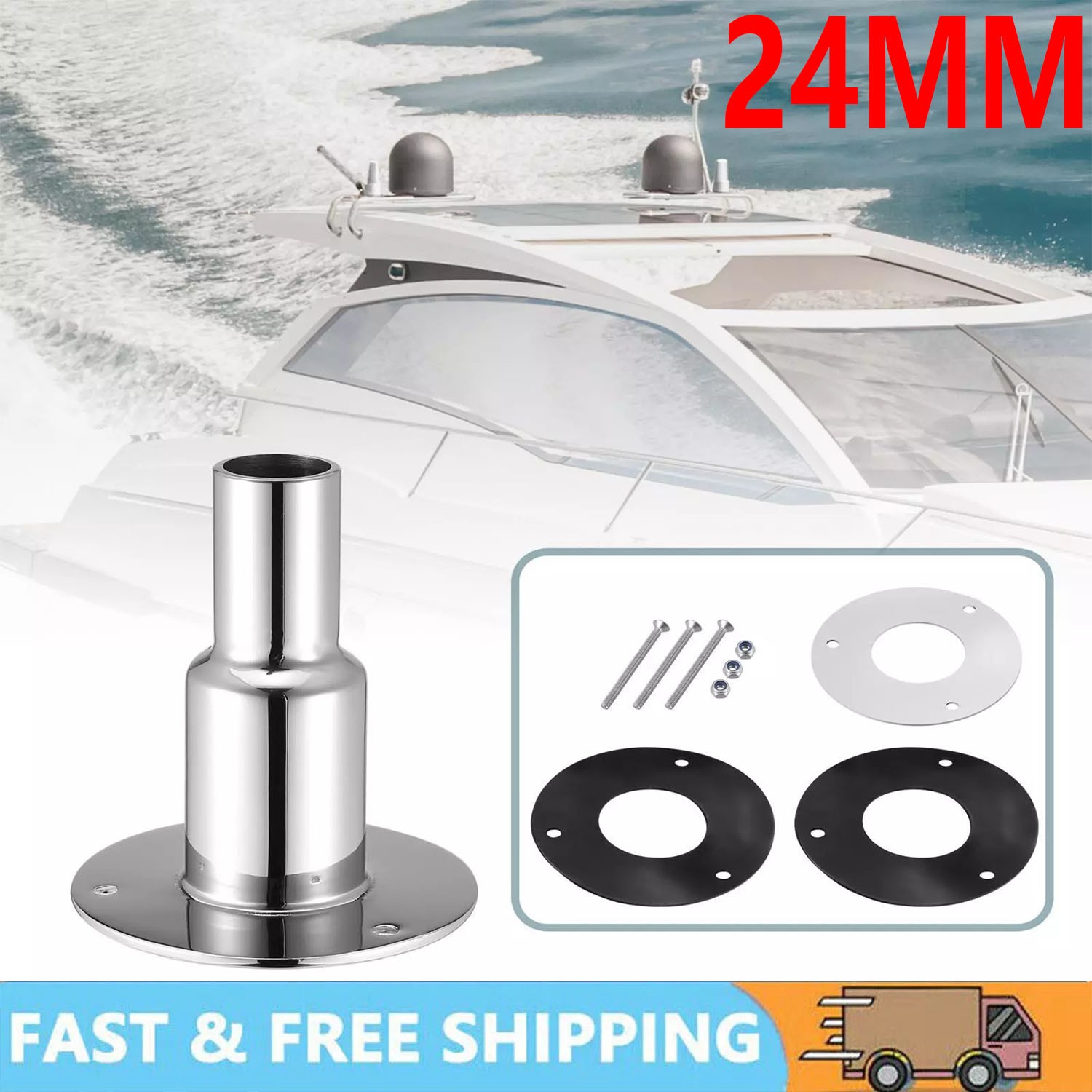 24mm Thru Hull Exhaust Skin Fitting Tube Pipe Air-Diesel Heater Fit Boat Car new
