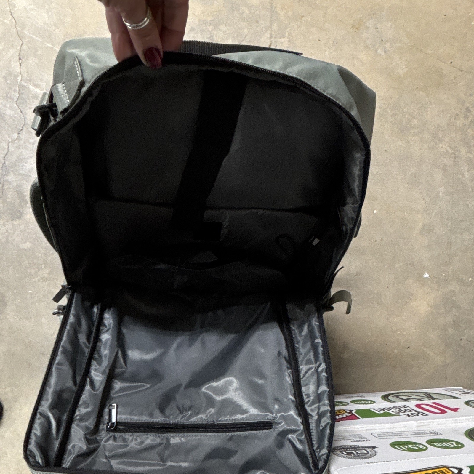 Gray Unisex Adult Backpack Multi-Compartment Zip Pockets, Padded Straps