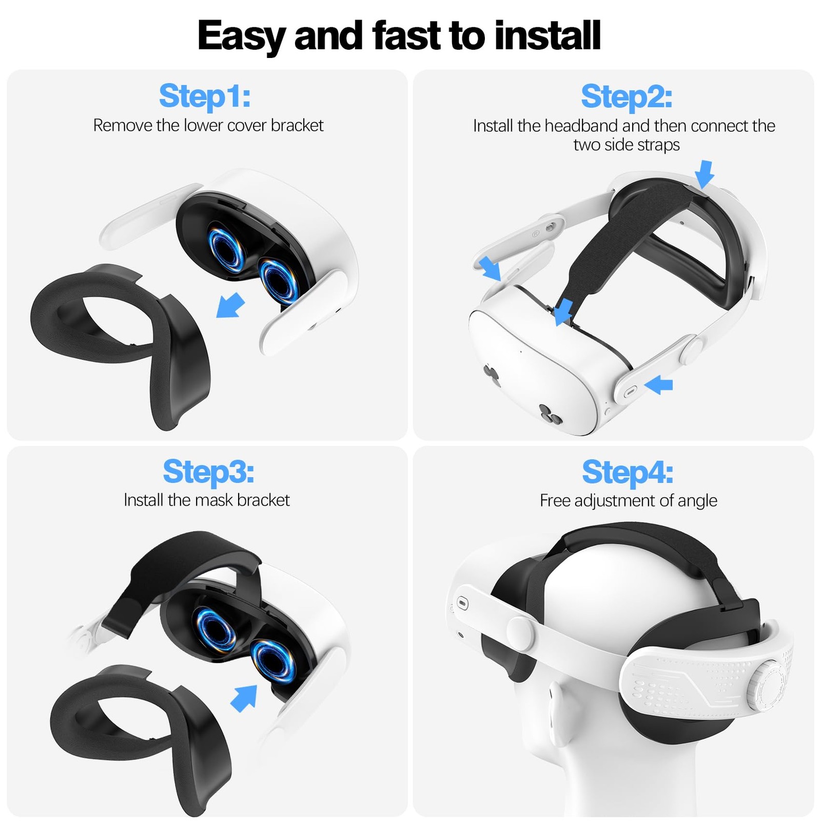 Comfort Head Strap for Meta Quest 3S - Adjustable Elite Strap Replacement wit...