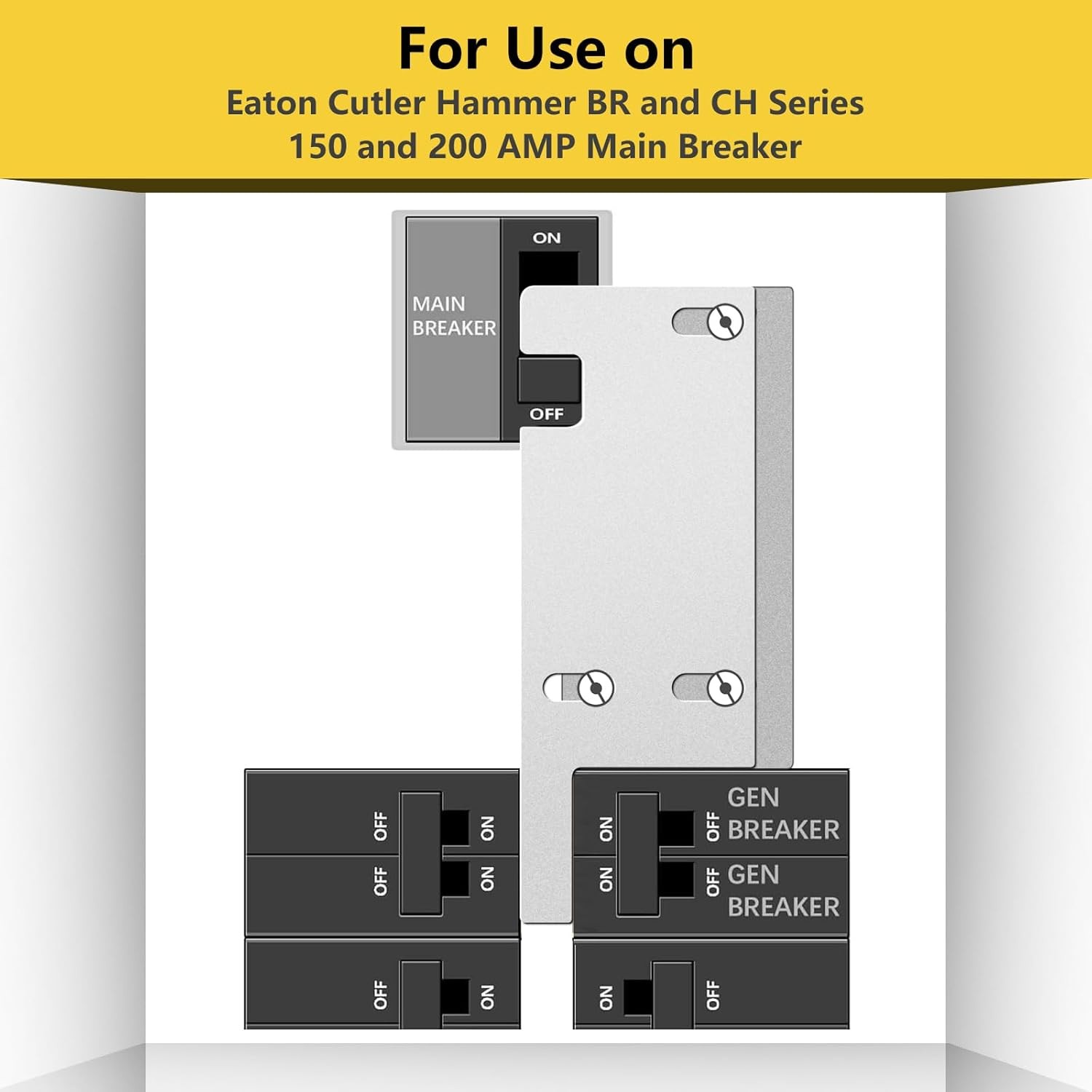 Generator Interlock Kit Compatible with Square D Vertical Main 150 or 200 amp br