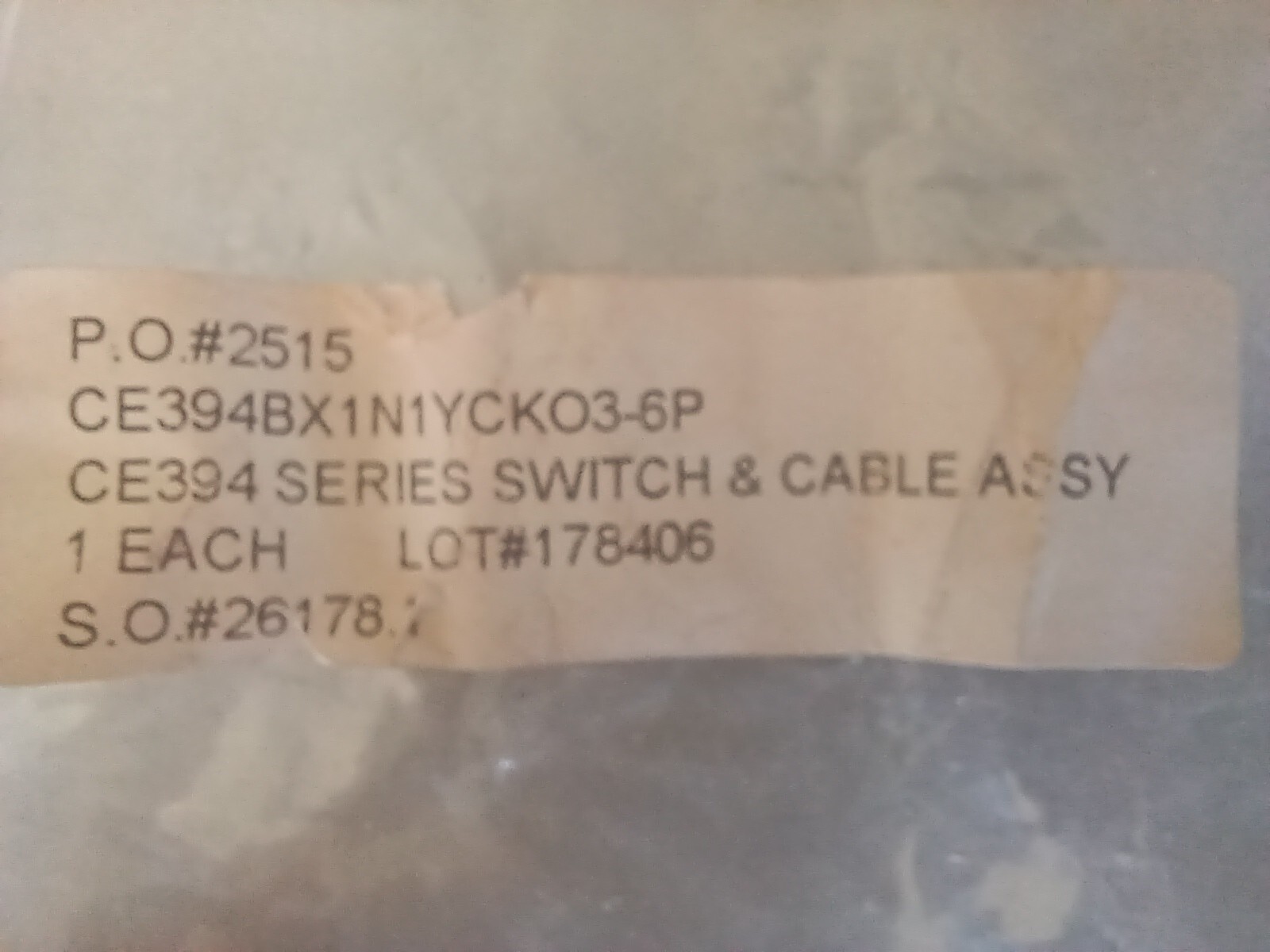 Intercom Switch & Cable Assy Mason CE394BX Black Helicopter Style Pilot & Crew