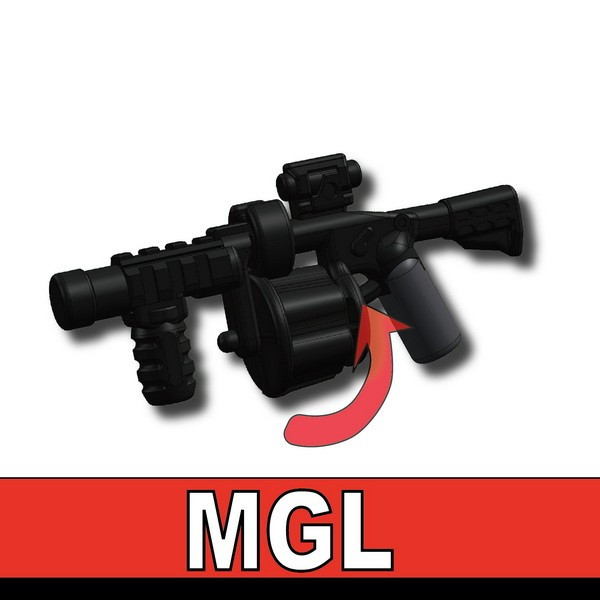 Multiple Grenade Launcher MGL compatible with toy brick minifigures SWAT Police