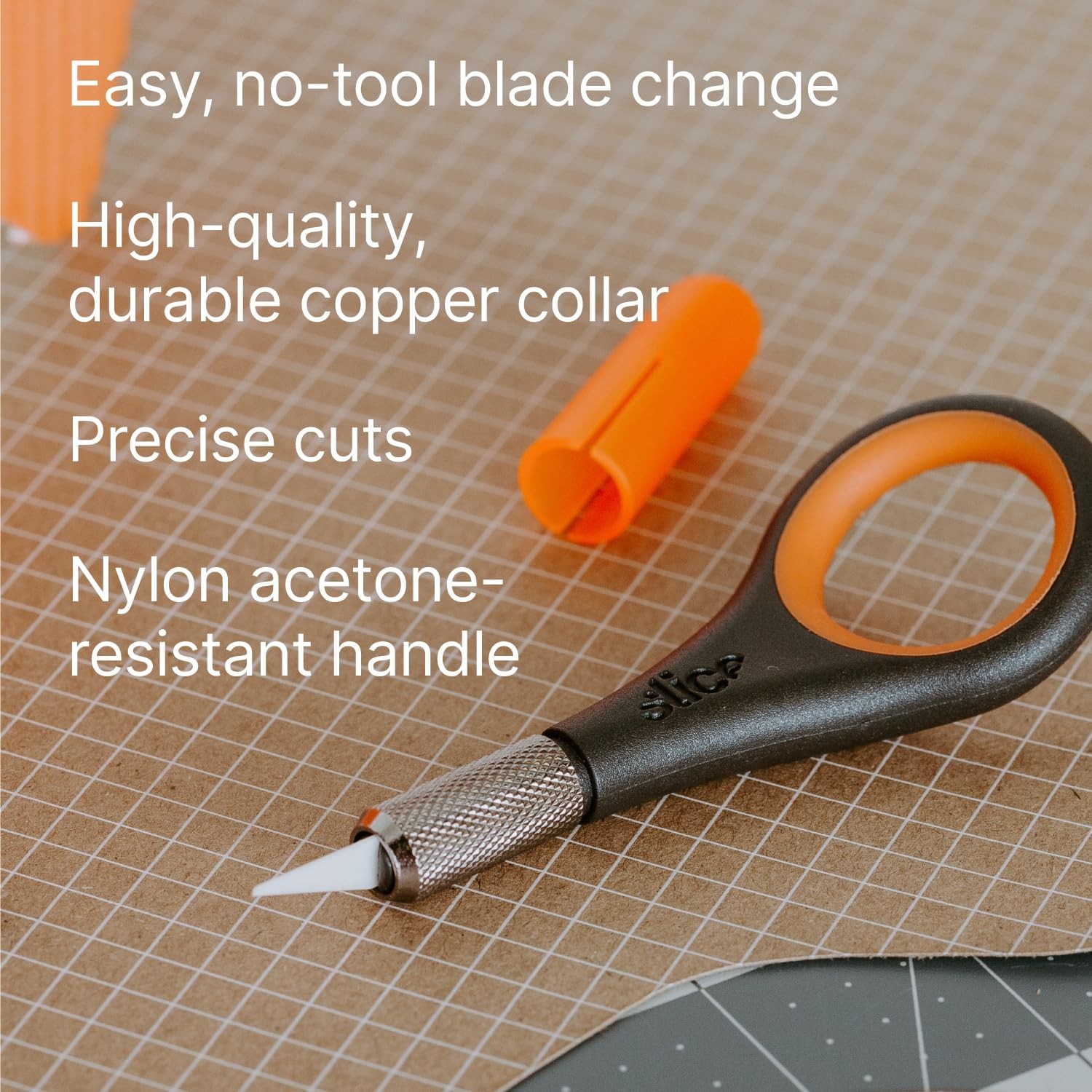 Slice Precision Knife with Unique Handle and Finger Grip, Black (10580)