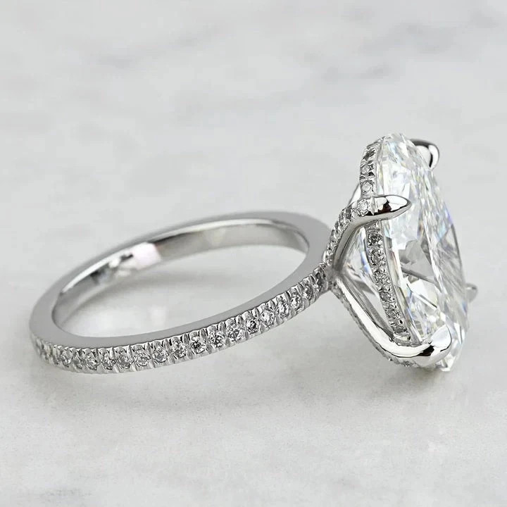 Prong Setting 3.60 Ct Moissanite Oval Cut Engagement Wedding Ring