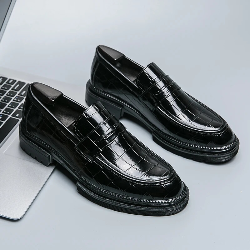 Fashion Men Dress Shoes Slip On Flats Loafers Wedding Party Shoes Footwear 38-46