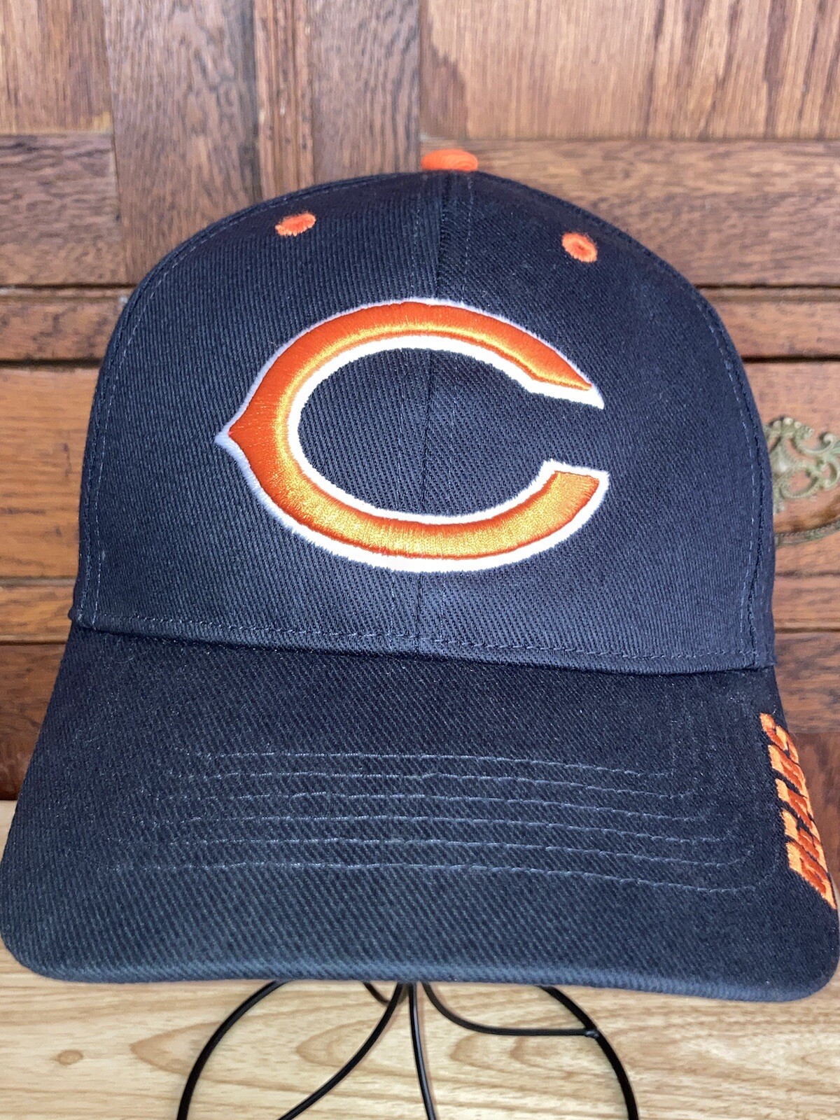 Chicago Bears Embroidered Baseball Hat Navy Blue Orange Letter C Strapback NFL