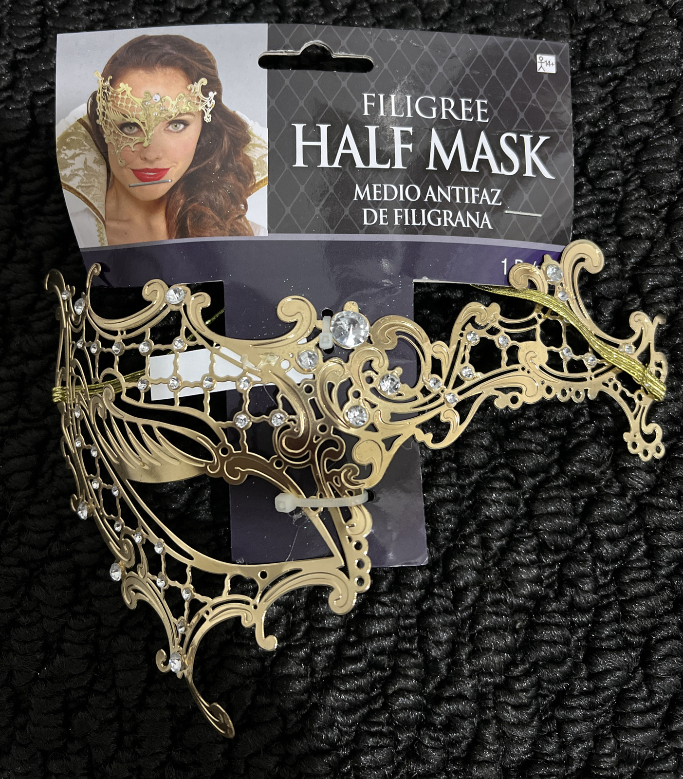 Womens Metal Gold Filigree Half Mask - NWT - Halloween/Mardi Gras