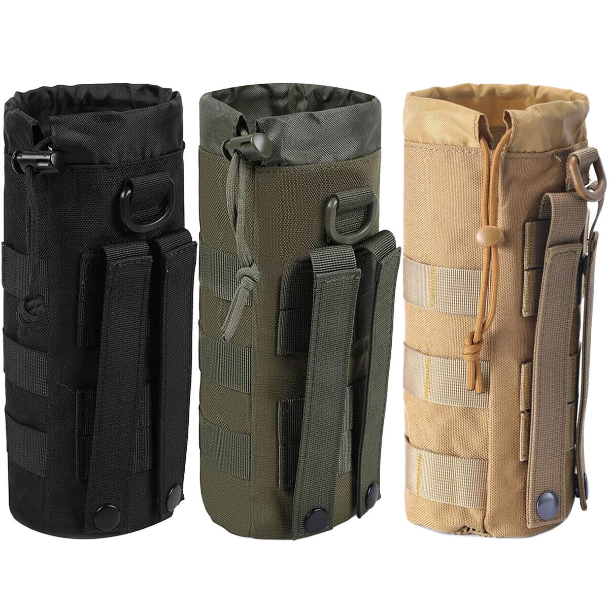 Tactical MOLLE Bottle Pouch Bag Drawstring Travel/Sprots Water Bottle Holder