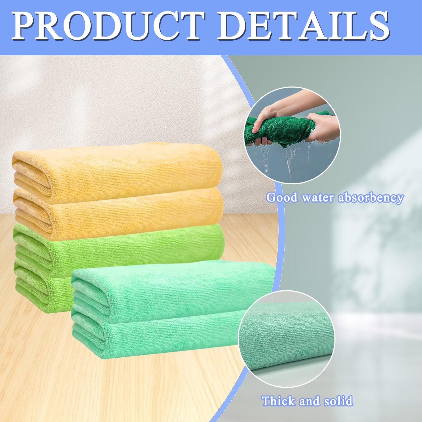 6 Pcs Extra Large Microfiber Cleaning Cloth 20" X 30" Washable Reusable Large Fl