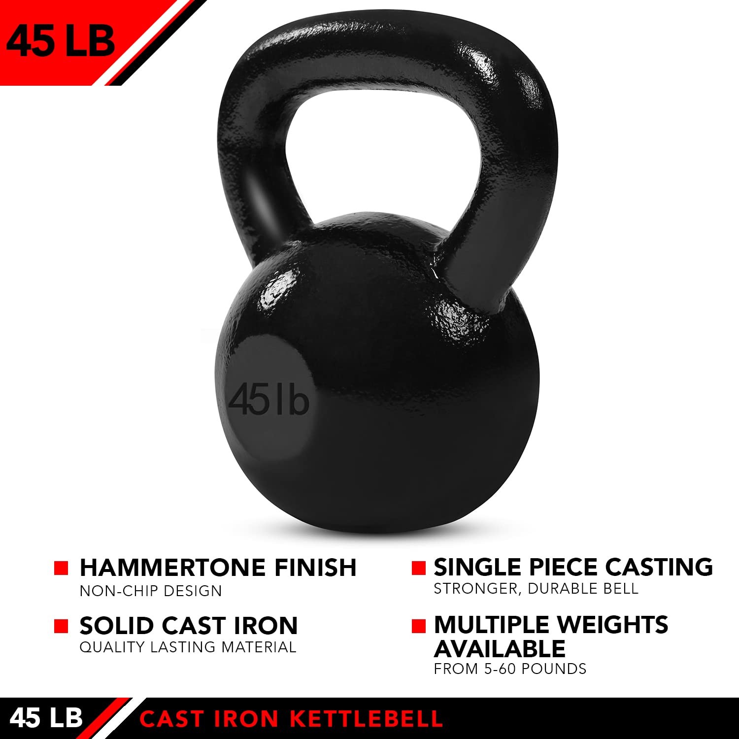 Kettlebell Weights Cast Iron, 45 LB