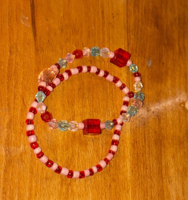 Handmade Stackable Set Of Two Red And Blue Bracelets: Inspired By Disney’s Ariel