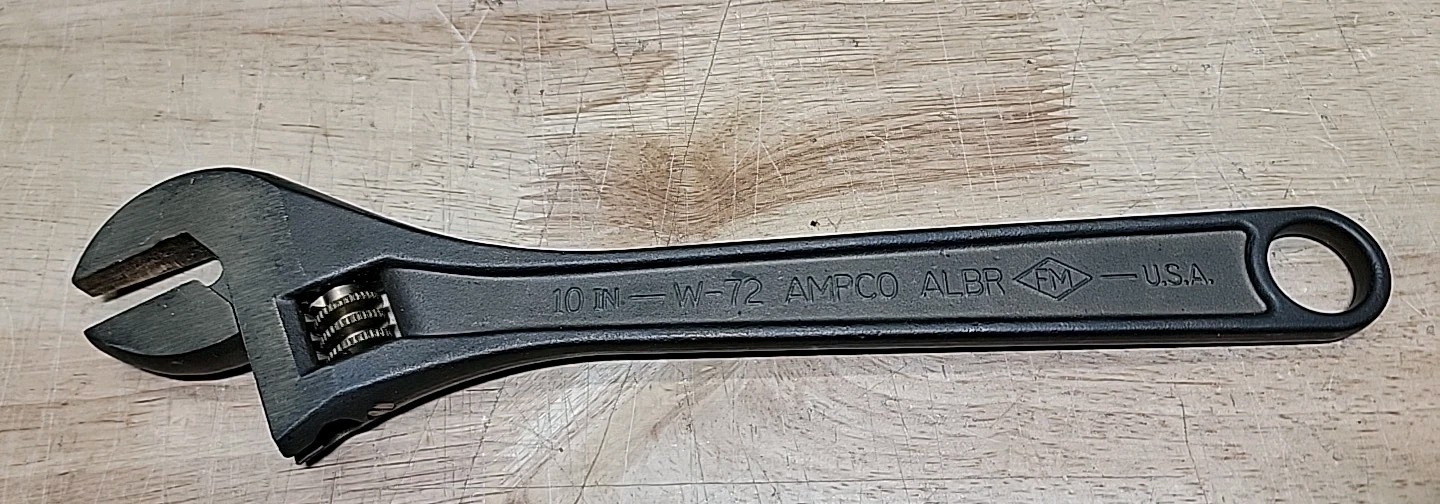 Ampco ALBR W-72 Non Sparking Adjustable Wrench 10" Inch Made In USA Tool