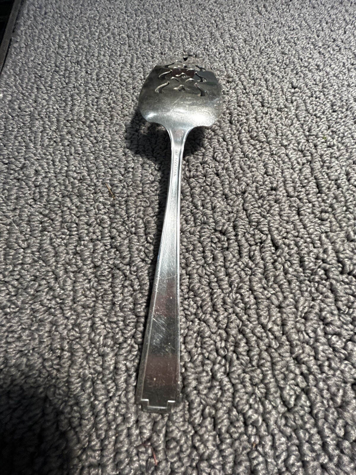 National Silver Co Silverplate Solid Pierced Pie Server Seventeen