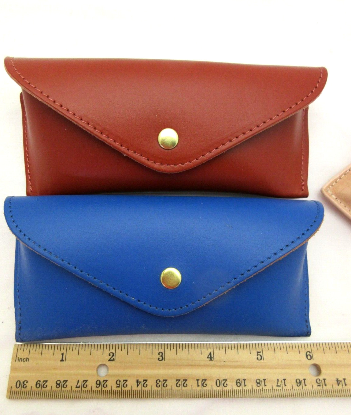 Eyeglass Case Leather Blue Handcrafted in America