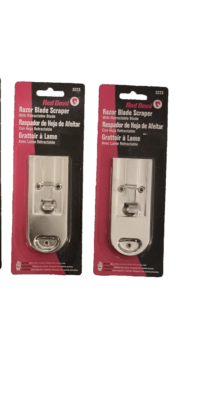 RED DEVIL Retractable Razor Blade Scraper Paint Stickers Glass 3223 - 2 PACK